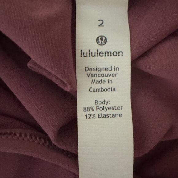 Lululemon Do the Daily Front Twist Four Way Stretch Hip Length Plum Size 2 - Picture 8 of 10